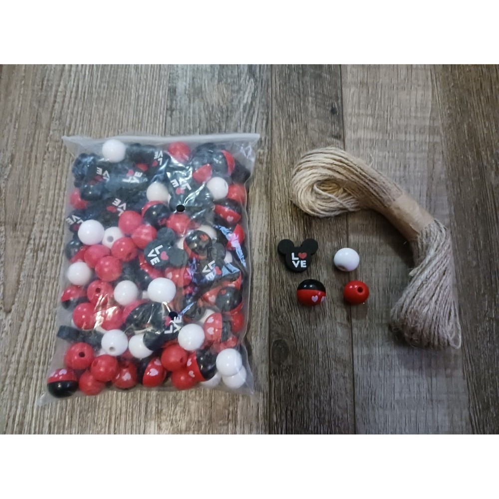 Mickey Mouse Wooden Beads